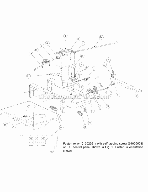 Electrical Engine Assembly Diagram and Parts List for M48-KHS 53AB5B5M750-18HP Cub Cadet Lawn Tractor